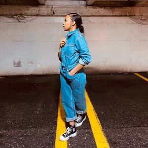 ZARA denim Jumpsuit, size Small. -SOLD